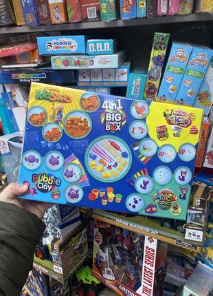 Великий набір для творчості "big creative box" 4 в 1 danko toys тісто, пластилін, пісок, маса для ліплення2 фото