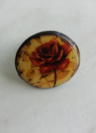 Кольцо с розой