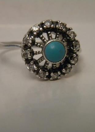 Кольцо серебро 925 проба бирюза №771