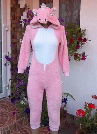 ( 9 лет на рост 134 см) единорог домашний флисовый комбинезон пижама  кигуруми