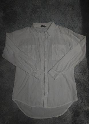 Біла котонова подовжена рубашка  next