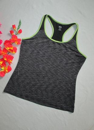 Шикарная меланжевая спортивная майка борцовка с контрастными вставками  athletic.