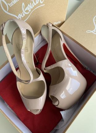 Шкіряні туфлі босоніжки в стилі christian louboutin 36.37.38