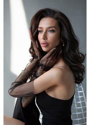 Вечерние перчатки вуаль, сетчастые перчатки высокие, декоративные длинные перчатки фатиновые