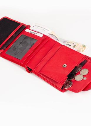 Маленький жіночий гаманець шкіряний червоний karya 1052-465 фото