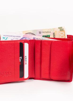 Маленький жіночий гаманець шкіряний червоний karya 1052-462 фото