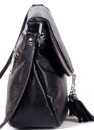 Оригинальная сумка-мессенджер из качественной натуральной кожи черный3 фото