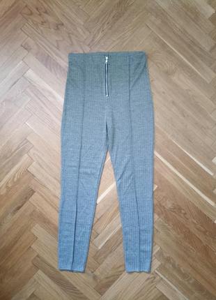 Брюки в рубчик с орнаментом