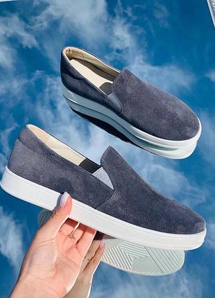 Слипоны / кеды натур замша серые 36-43р все цвета