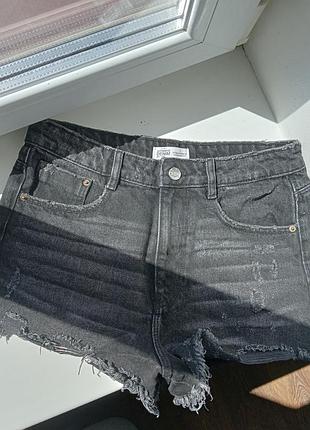 Черные джинсовые шорты zara