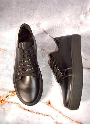 Слипоны / кеды натур кожа черные 36-43р все цвета