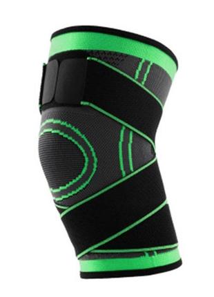 Наколінник для суглобів knee support фіксатор - ks-001, сірий із зеленим, (xxl)