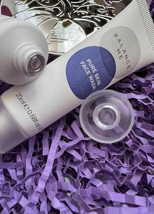 Органический гель для умывания balance me pure skin face wash, 20 мл