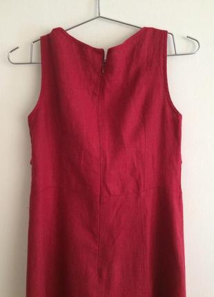 Льняное платье (цвет: бордо, винный)3 фото