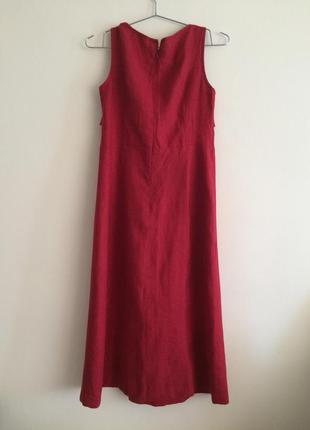 Льняное платье (цвет: бордо, винный)4 фото