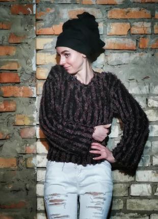 Джемпер травичка в смужку лонгслив zara трикотаж