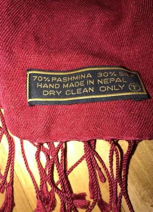 Яркий тёплый шарф, пашмина/шёлк, непал!3 фото