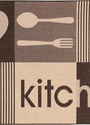 Ковер безворсовый на резиновой основе karat flex 19053/91 1.33x1.95 м прямоугольный коричневый бежевый