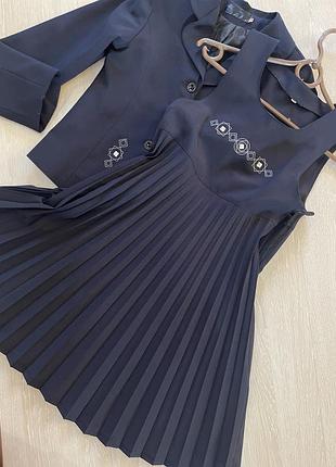 Школьная форма для девочек сарафан пиджак 9/10 лет