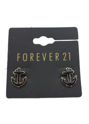 Сережки-гвоздики forever 21 якоря 2 кольори3 фото