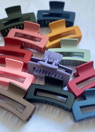 Заколка краб каучук 6 см в ассортименте