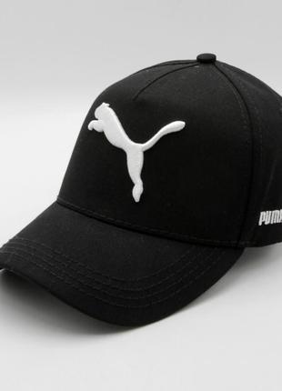 Бейсболка puma с вышивкой, удобный бейс на лето черный, кепка с логотипом пума мужская/женская 59-60 р.