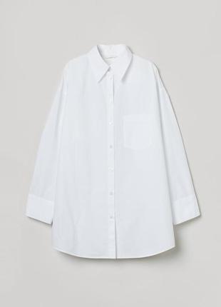 Стильная коттоновая рубашка h&amp;m оверсайз