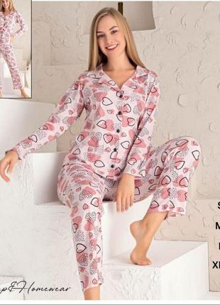 Домашний комплект пижама на пуговицах