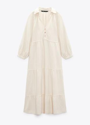 Zara -60% 💛 платье лен роскошное стильное хs,