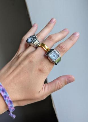Часы на палец кольцо мини под серебро под винтаж6 фото