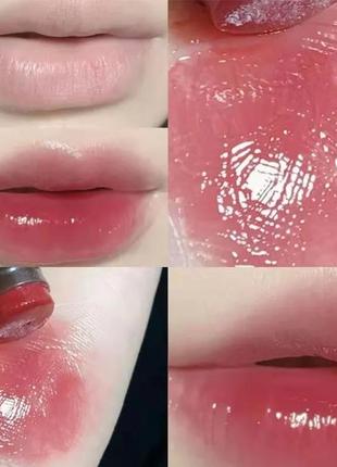 Кольоровий відтінковий зволожуючий рожевий бальзам для губ персик помада