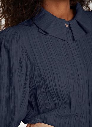Karen by simonsen блуза синяя с рукавами пышными буфы2 фото