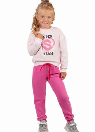 Стильный спортивный костюм для девочек с начесом, утепленный комплект свитшот и спортивные штаны для девочек8 фото