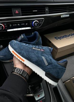 Мужские кроссовки reebok classic m dark blue white