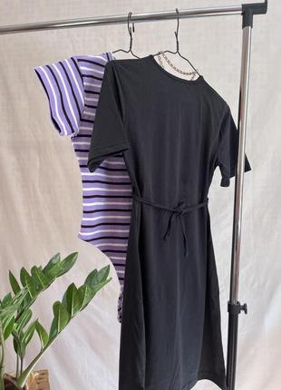 Черное платье с открытым животом короткое платье с коротким рукавом2 фото