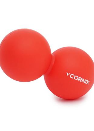 Масажний м'яч cornix lacrosse duoball 6.3 x 12.6 см xr-0112 red poland3 фото