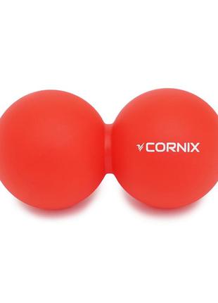 Масажний м'яч cornix lacrosse duoball 6.3 x 12.6 см xr-0112 red poland1 фото