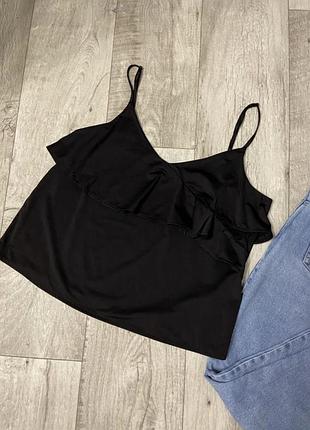 Базовий топ майка з воланом від h&m , розмір 46-48