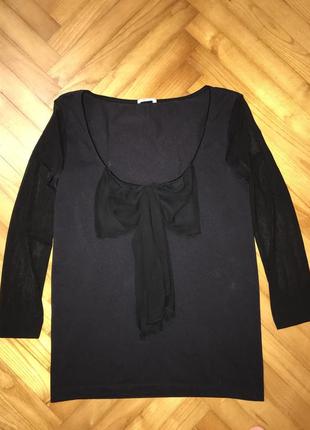 Wolford-люксовый трикотажный топ с прозрачными руквами! р-м