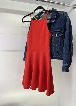 Коротка яскрава сукня червоне плаття6 фото