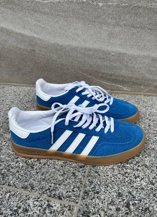 Жіночі кросівки adidas gazelle blue brown | smb9 фото