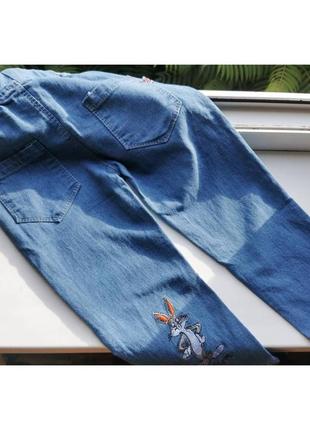 Джинсы 90 - 130 см стрейчевые джинсовые брюки на резинке3 фото