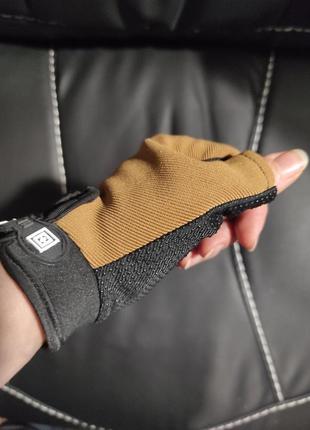 Тактические перчатки 5.11 короткопальцевые коричневые xl