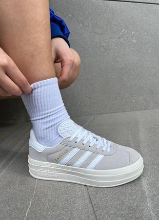 Женские кроссовки adidas gazelle platform grey / smb