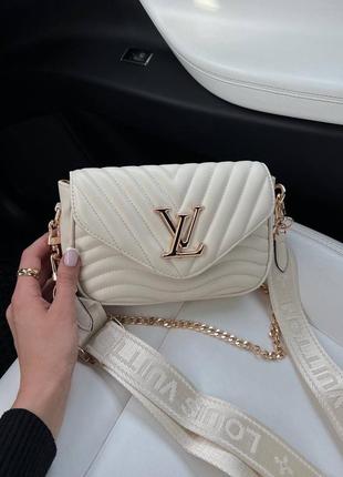 Женская сумка через плето louis vuitton light beige