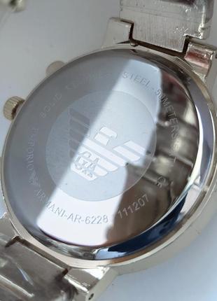 Золотистые мужские часы на руку с серебристым циферблатом, дата5 фото