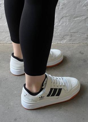 Кроссовки adidas forum low white black7 фото