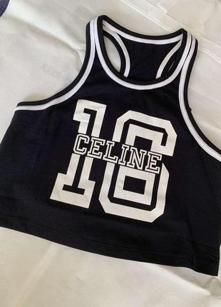 Топ жіночий celine чорного кольору, укорочена, в наявності