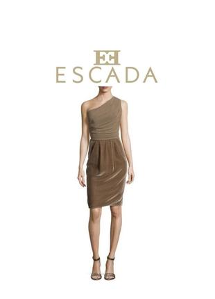 Escada вечернее коктейльное бархатное бежевое песочное нюдовое платье люкс бренд