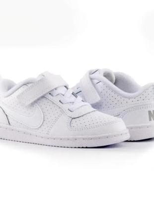 Кроссовки из перфорированной мягкой эко кожи бренда nike court borough low u9 8,5 eur 26